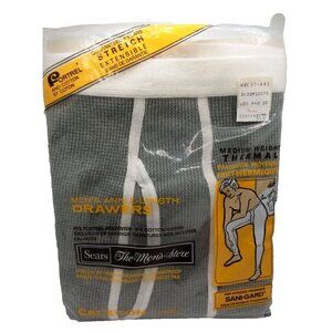 Vintage Sears Men's Medium Weight Thermal Drawers Long Underwear Size 44